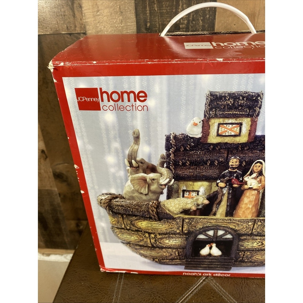 Noah's Ark Decor JCP Home Collection Home Christmas Hand Decorated Rustic Vtg - Picture 16 of 16